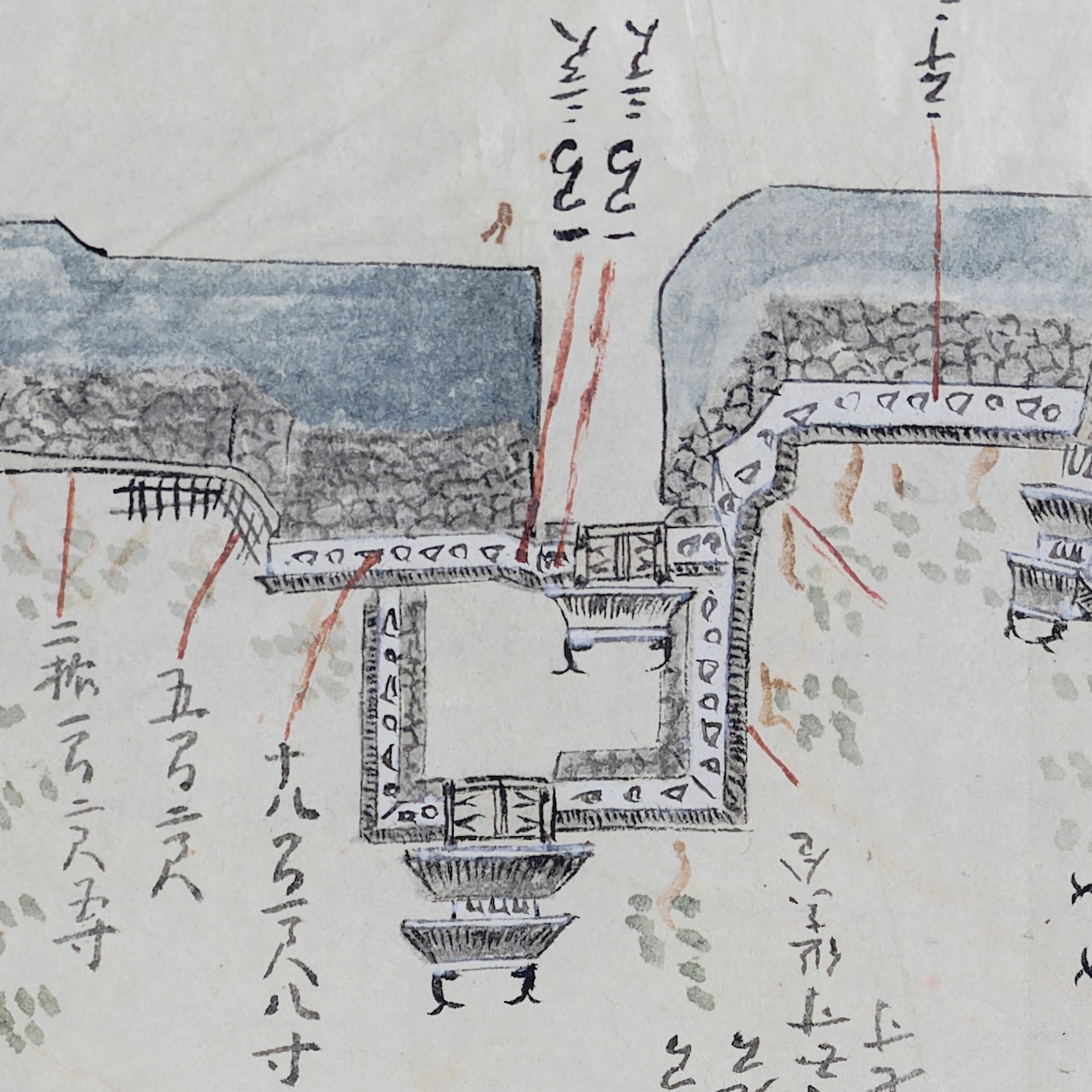 【The Honmaru Masugata Portion of “Akō Castle Map” (Property of Aoyma Kumiko)】