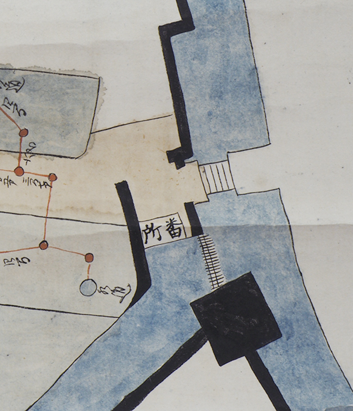 【Shioyamon Gate (Left) and Shimizumon Gate (Right) as Depicted in ”Diagram of Akō Castle Waterworks”(Property of Akō City Board of Education)】