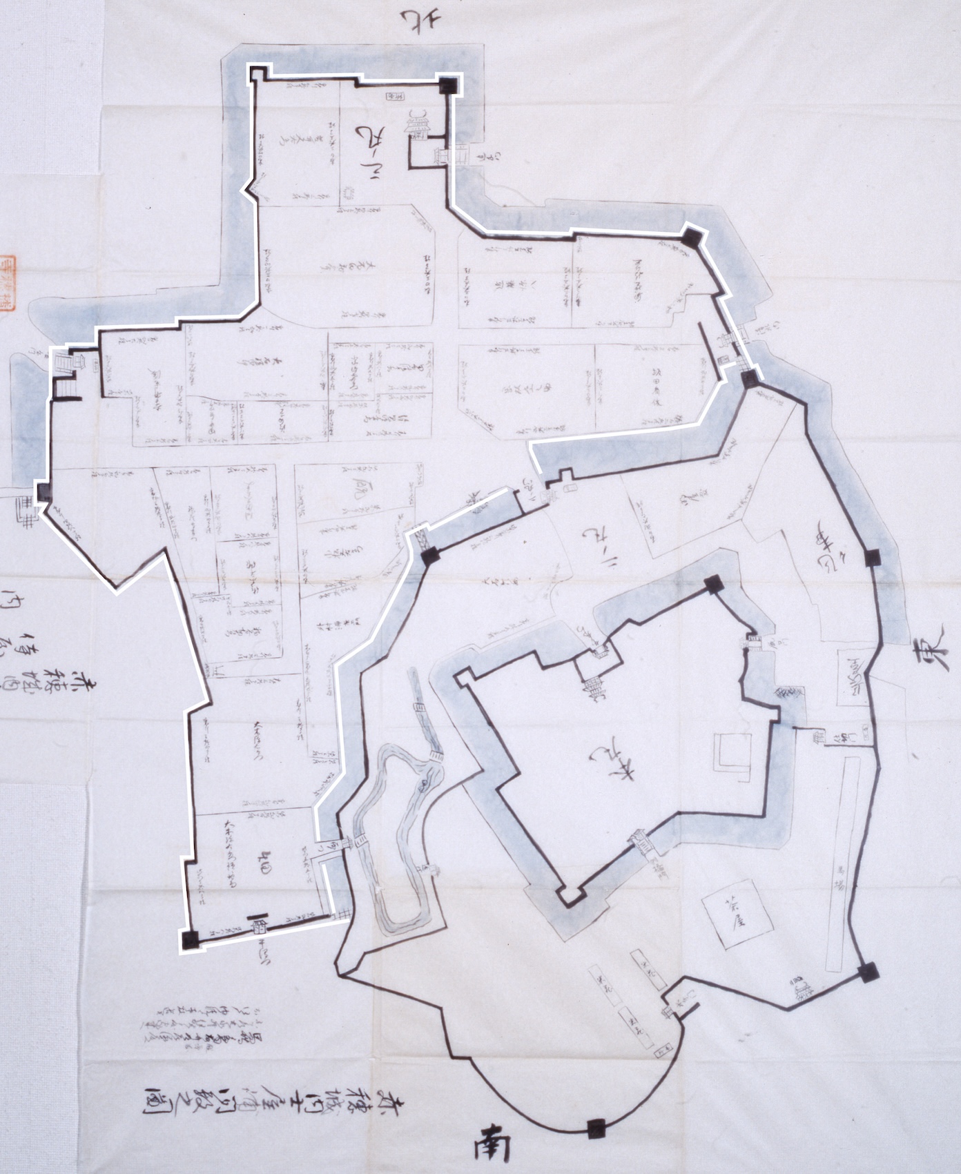 【”Layout of Samurai Residences Within Akō Castle” (Property of Kagakuji Temple】