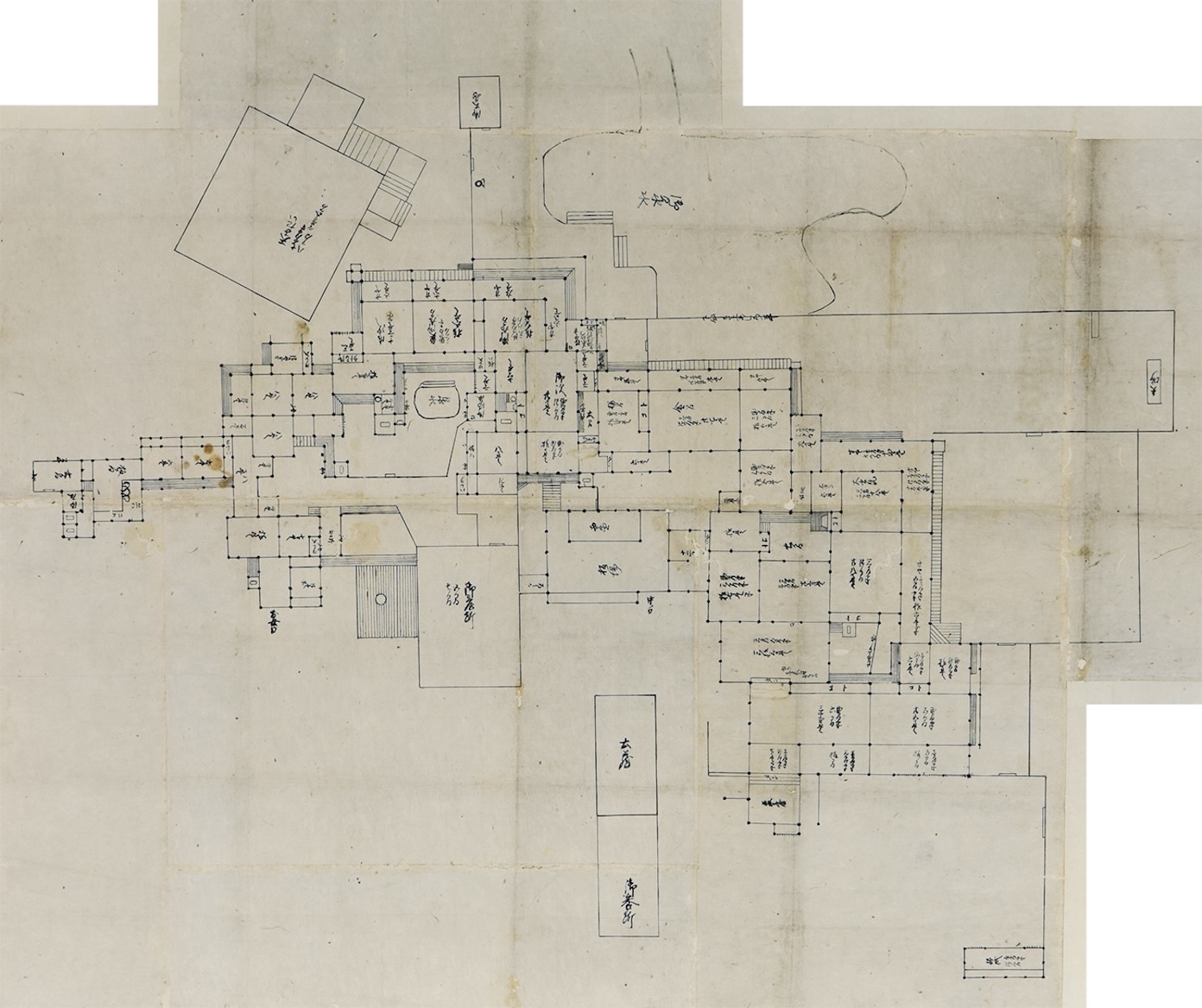 【”Palace Floor Plan of the Akō Castle Honmaru” (Property of Akō City Museum of History)】