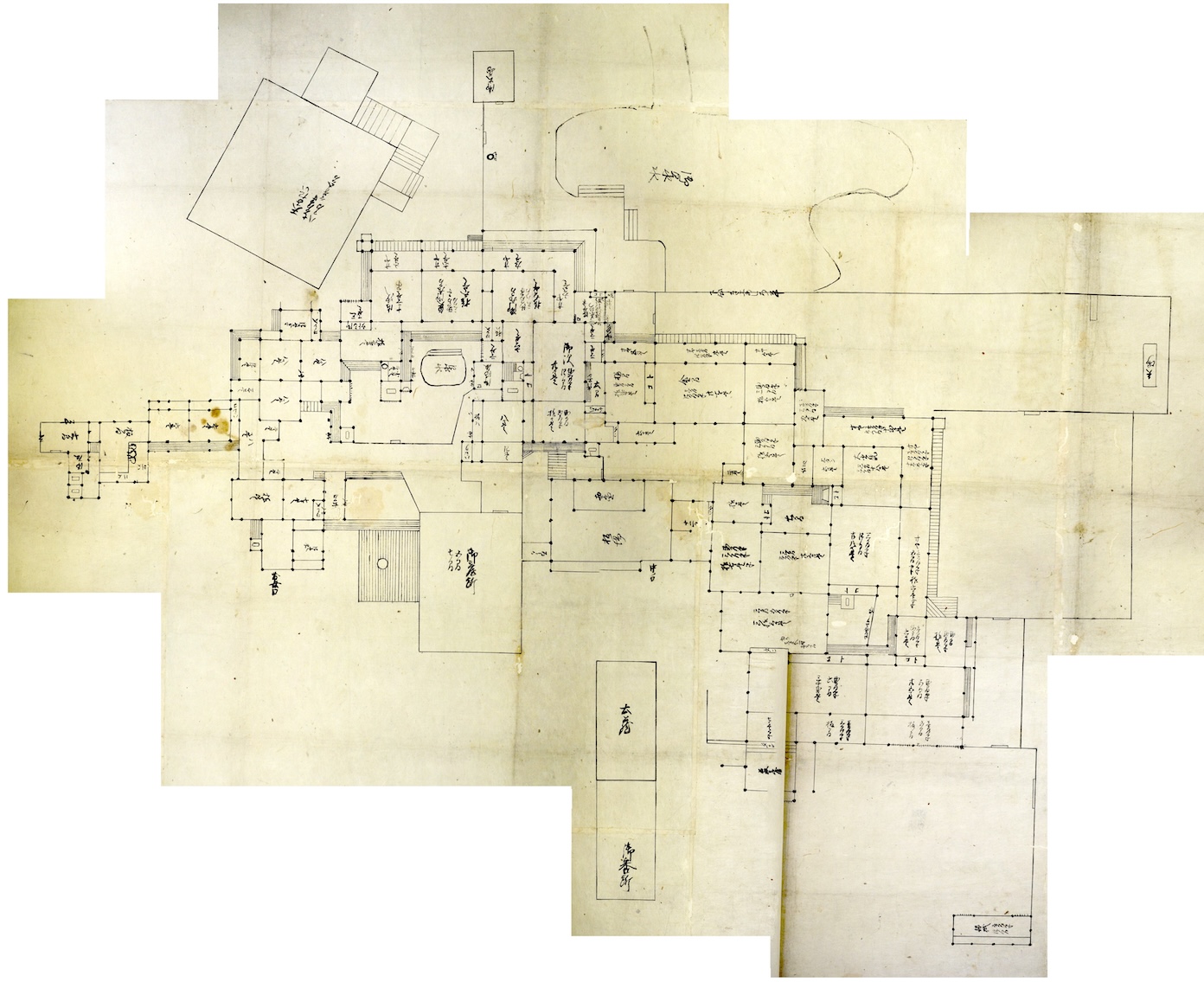 【Palace Floor Plan of the Akō Castle Honmaru (Property of Akō City Museum of History)】